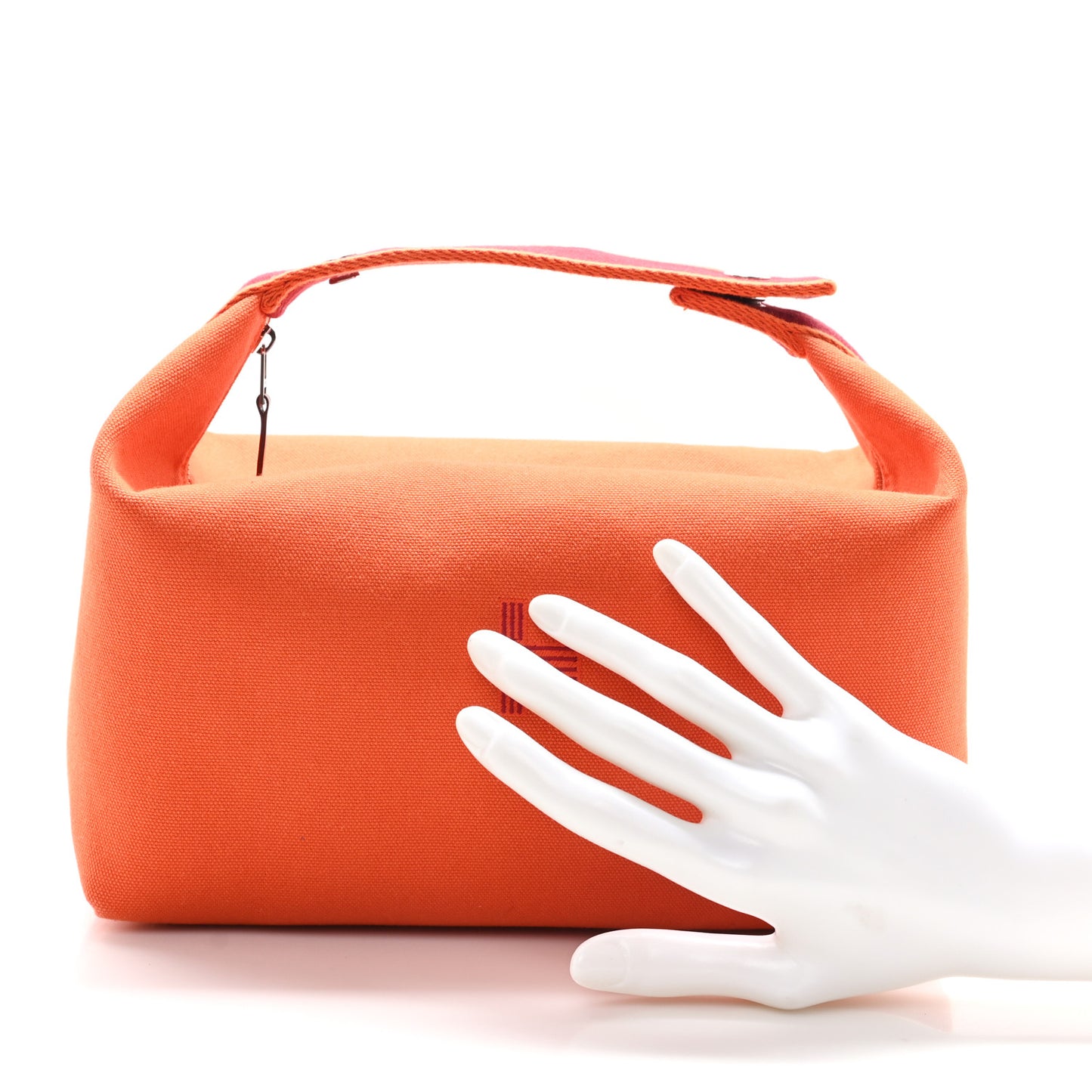 Canvas Large Bride-A-Brac Pouch Orange Feu Burgundy