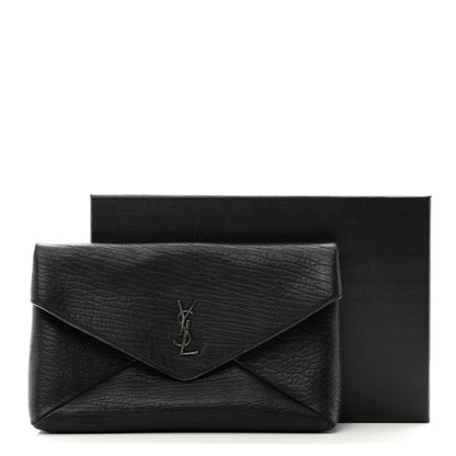 Saint Laurent Grained Lambskin Small Cassandre Envelope Pouch Black 8 of 8