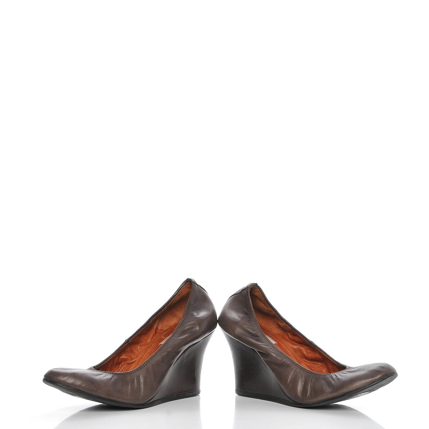 Veau Ballerina Wedges 39 Marron Fonce