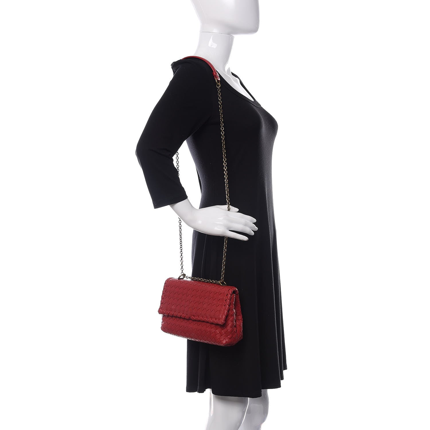 Bottega Veneta Nappa Intrecciato Baby Olimpia Shoulder Bag Vesuvio 2 of 9