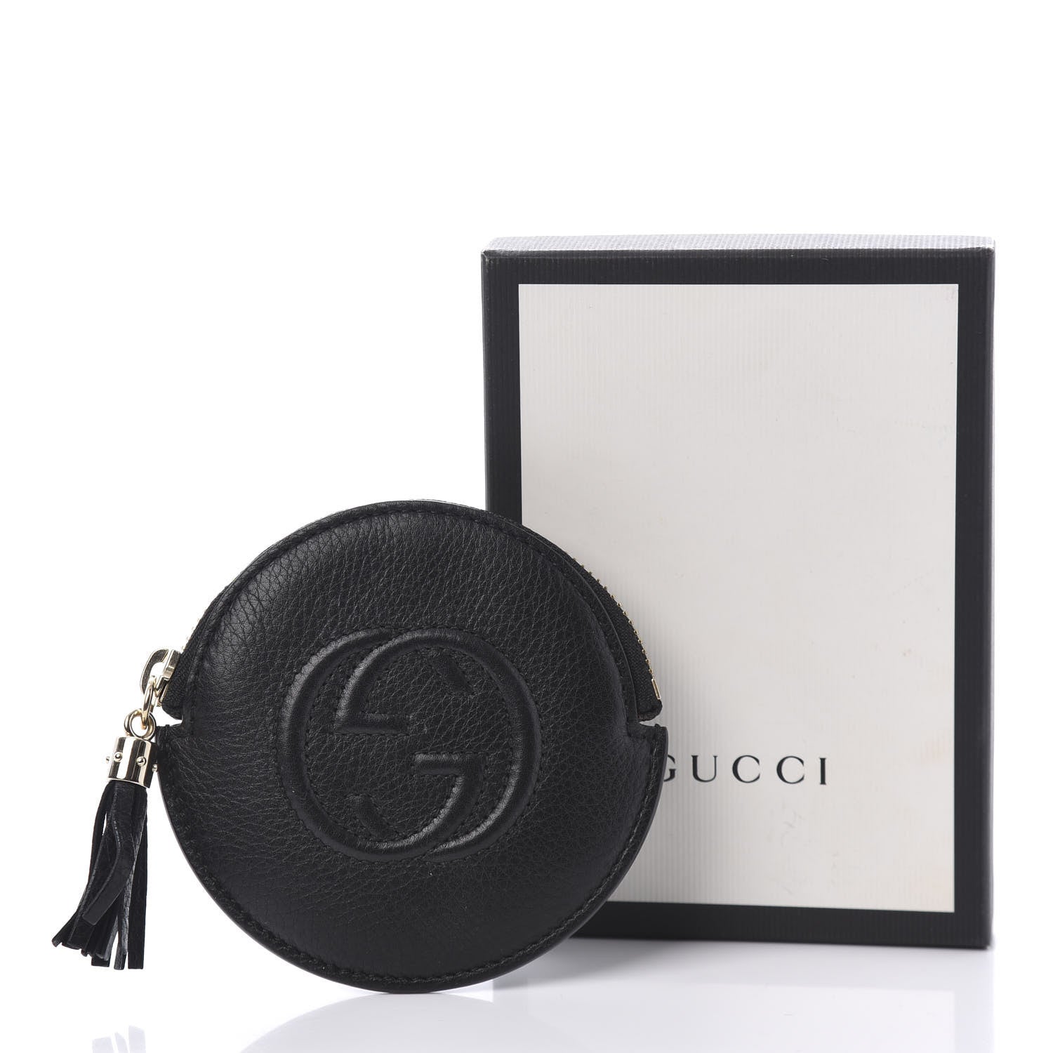 Gucci Pebbled Calfskin Round Coin Purse Black 8 of 8