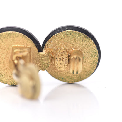 Chanel Enamel CC Clip On Earrings Ivory Gold Black 4 of 4