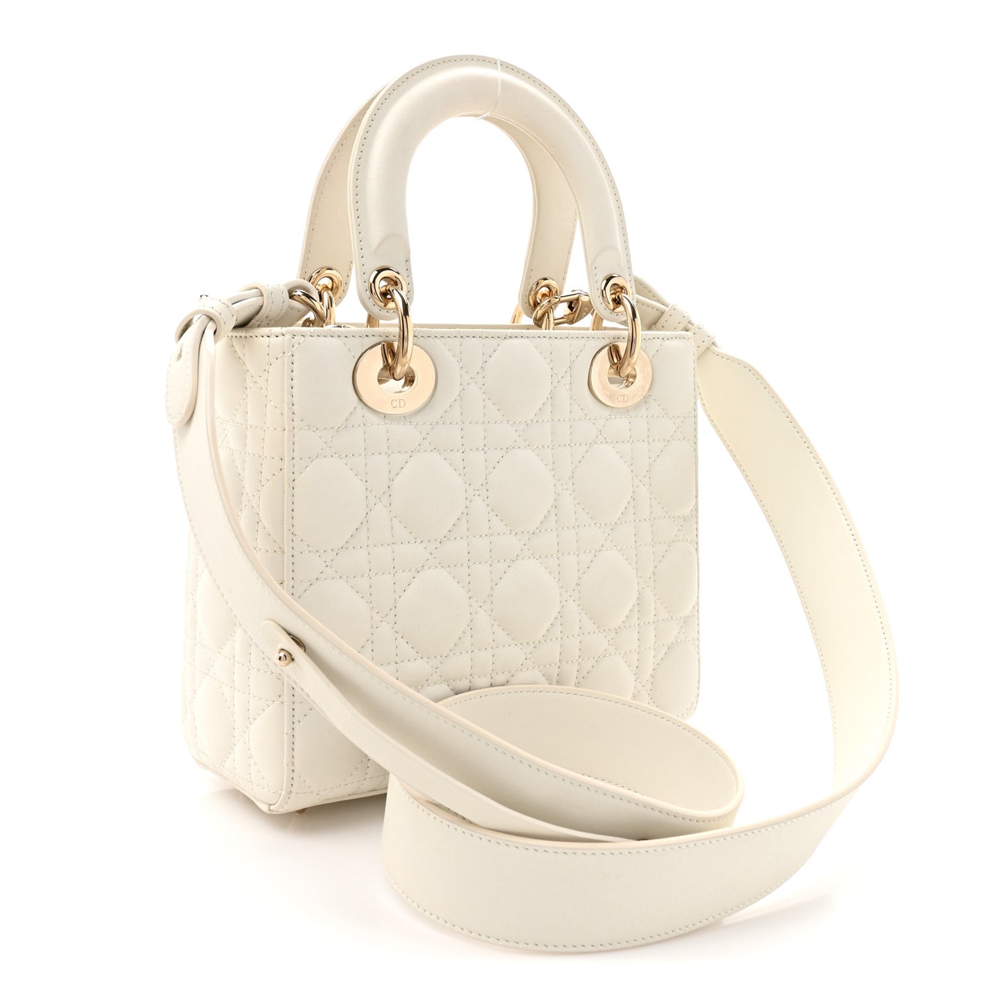 Lambskin Cannage Small My ABCDior Lady Dior White