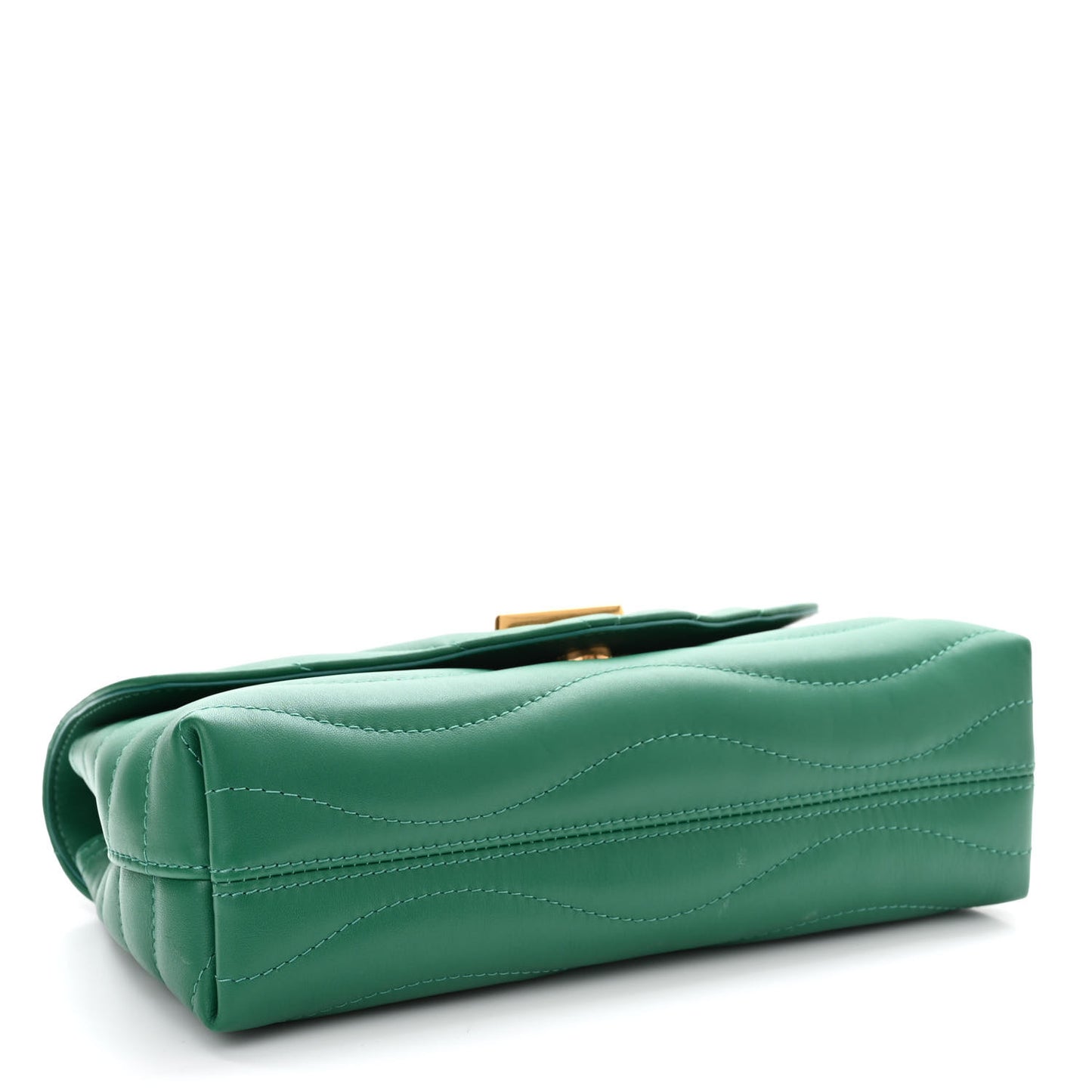 Calfskin New Wave Chain Bag MM NM Emerald
