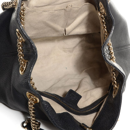Gucci Pebbled Calfskin Medium Soho Chain Shoulder Bag Black 5 of 7