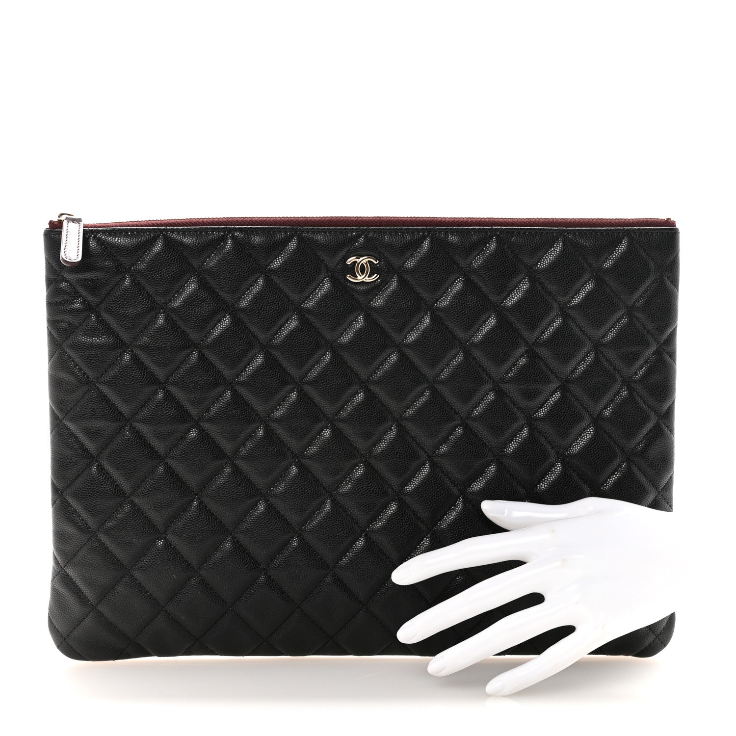 Chanel Caviar Quilted Large Cosmetic Case Black 2 of 8