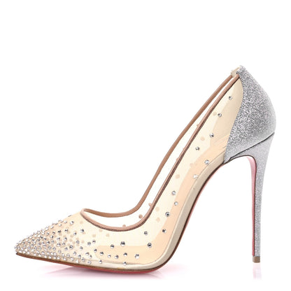 Christian Louboutin Rete Glitter Mini Specchio Strass Follies 100 Pumps 39.5 Version Jeans 1 of 7