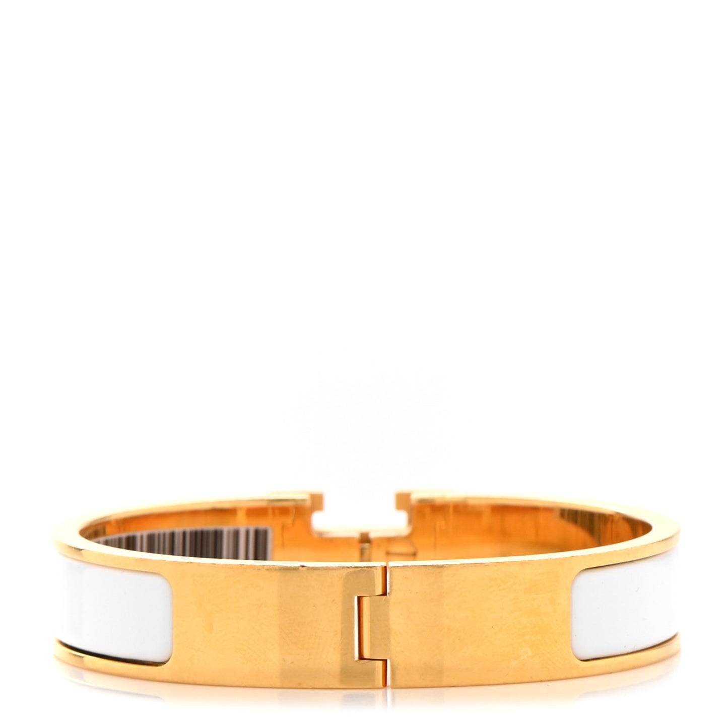 Enamel Narrow Clic Clac H Bracelet PM White