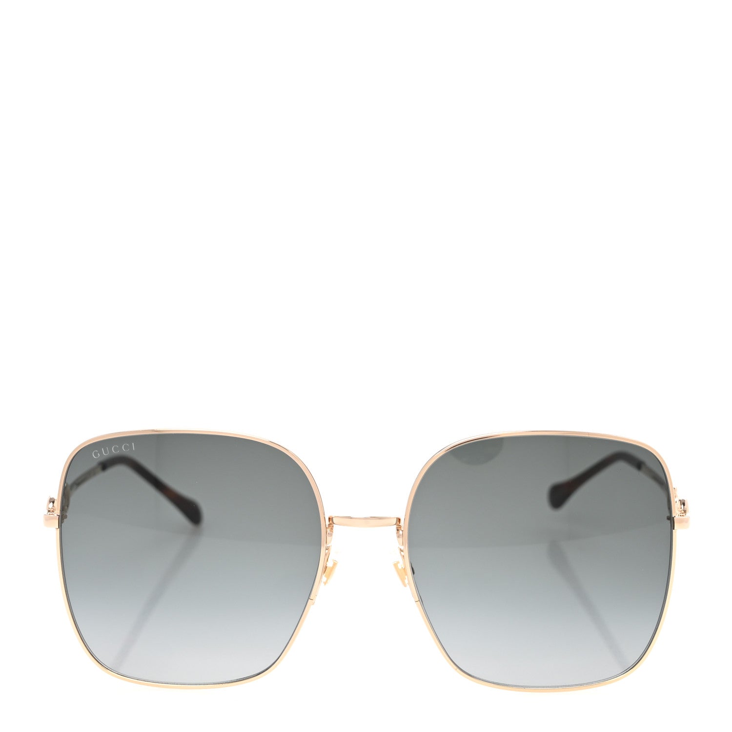 Gucci Metal Horsebit Square Frame Sunglasses GG0879S Gold 2 of 7