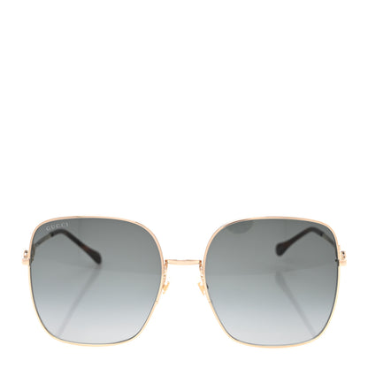 Gucci Metal Horsebit Square Frame Sunglasses GG0879S Gold 2 of 7