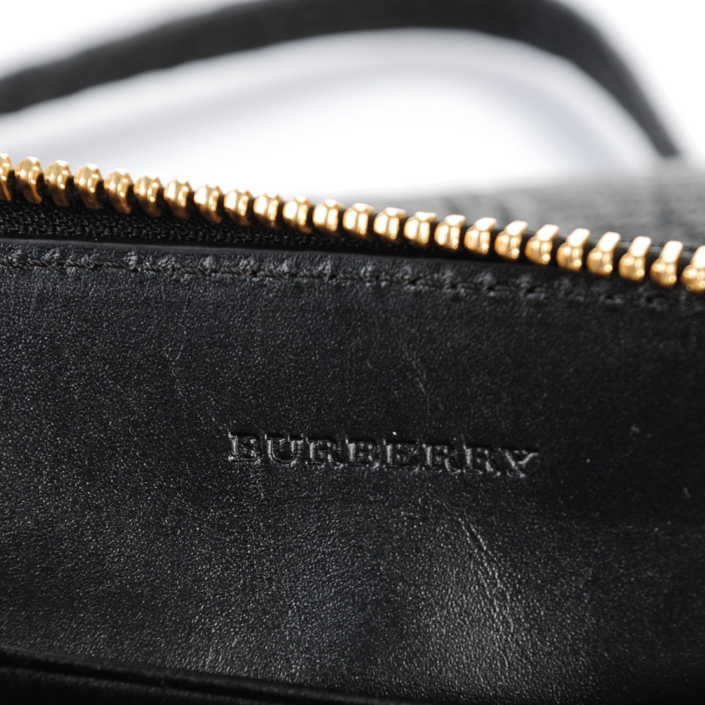 Signature Grain Calfskin Check Embossed Peyton Crossbody Clutch Bag Black