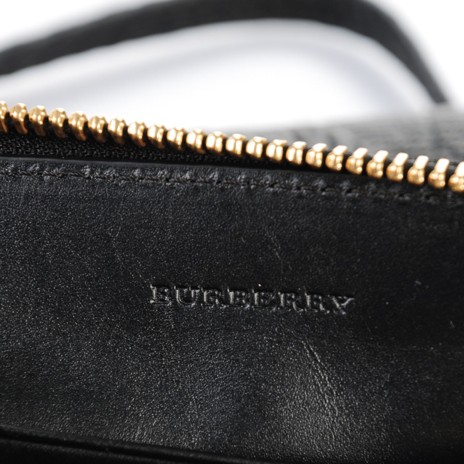 Burberry Signature Grain Calfskin Check Embossed Peyton Crossbody Clutch Bag Black 6 of 8