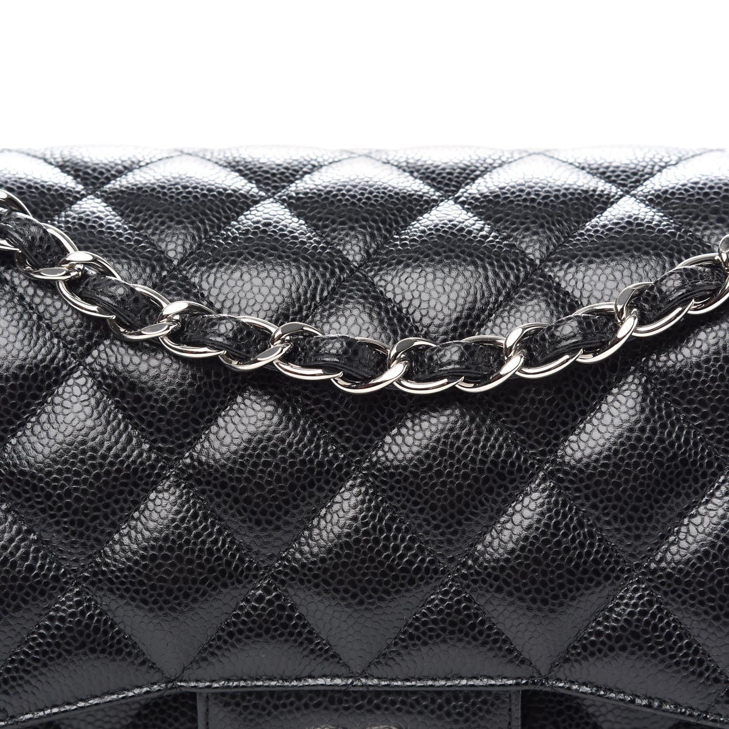 Caviar Quilted Jumbo Double Flap Black