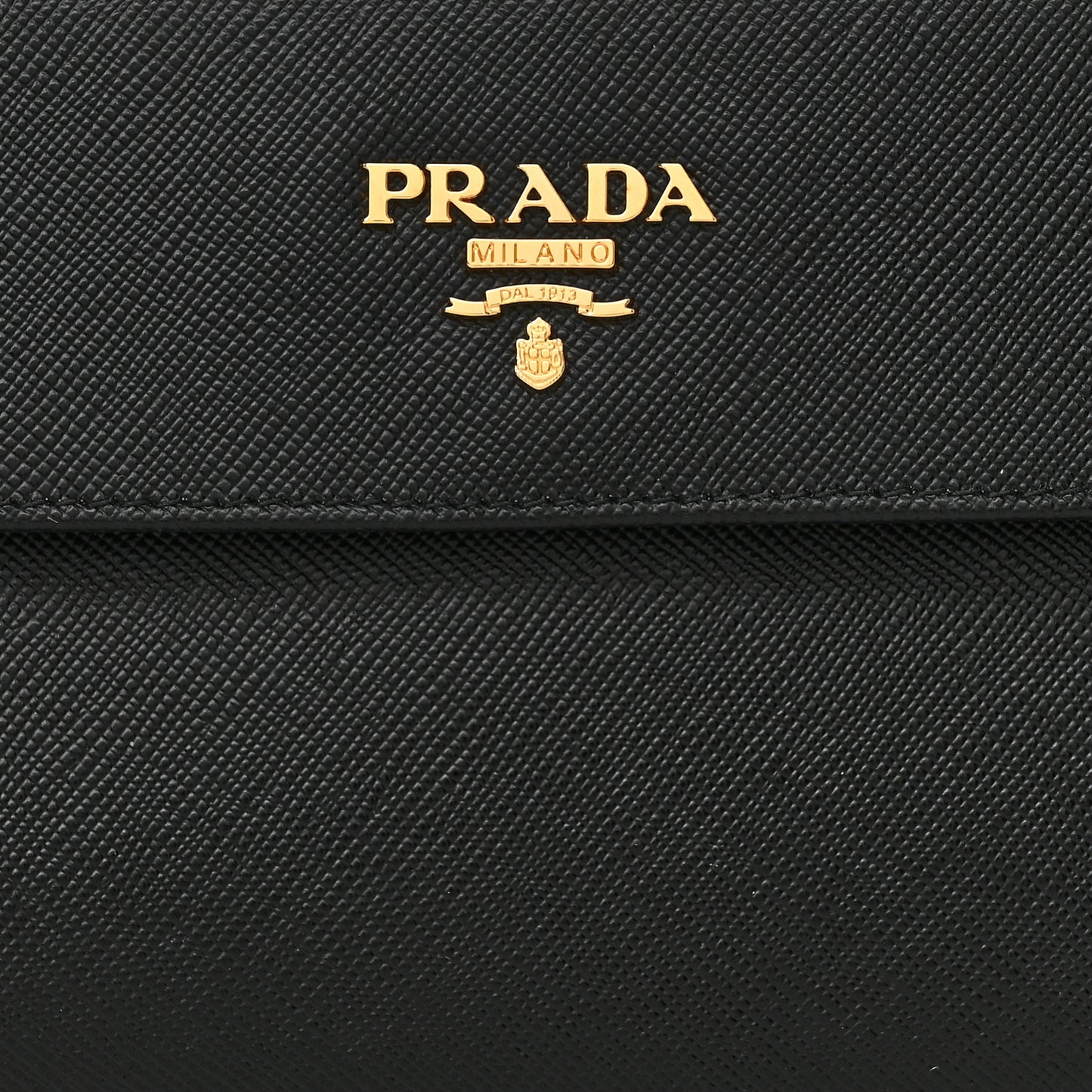 Saffiano Metal Large Flap Wallet Black