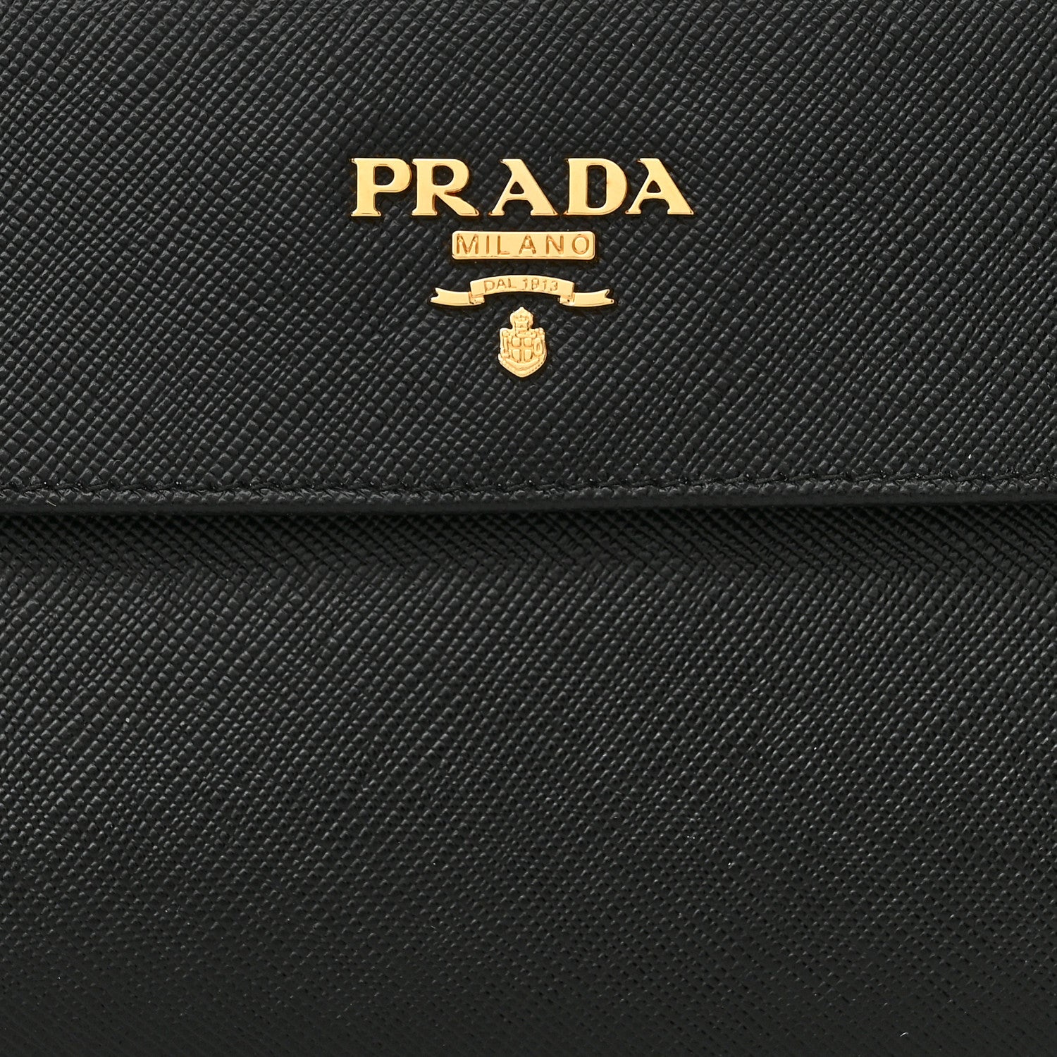 Prada Saffiano Metal Large Flap Wallet Black 9 of 12
