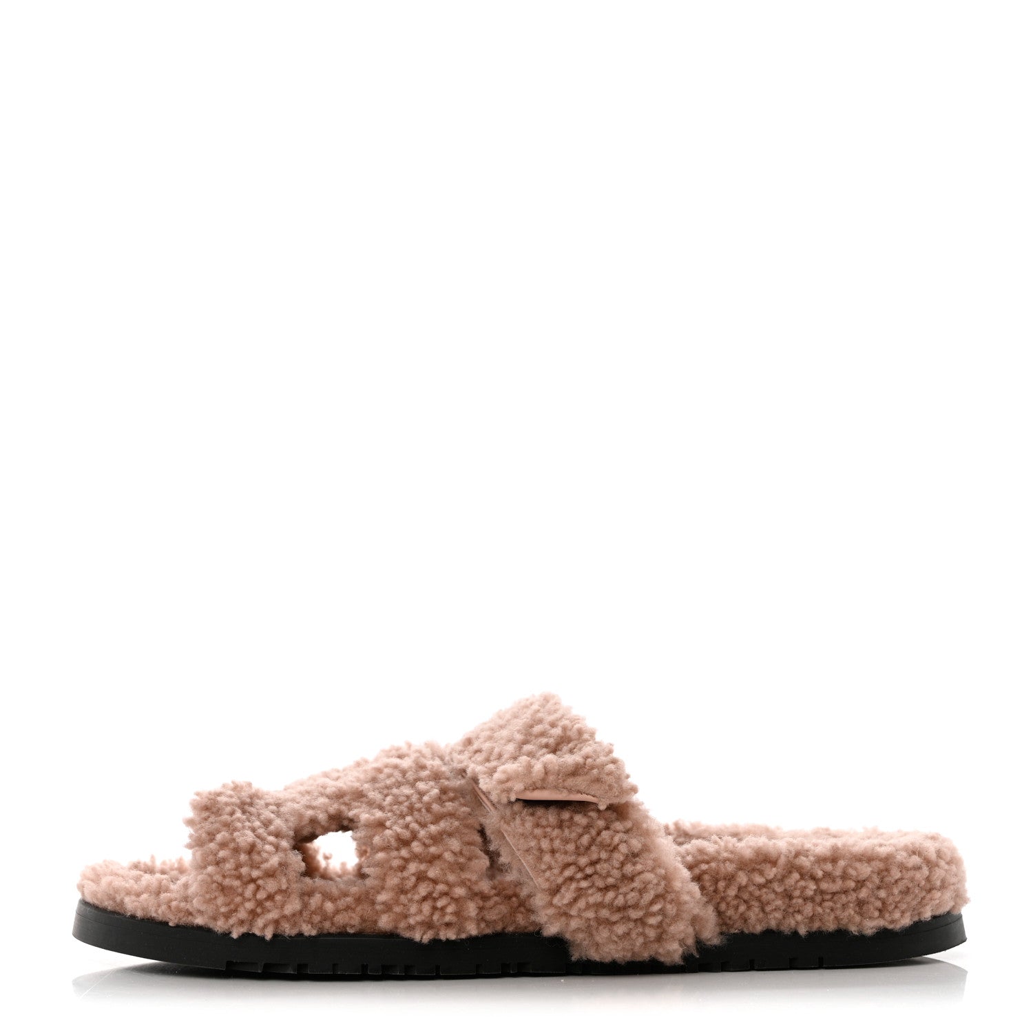 Hermes Woolskin Womens Chypre Sandals 40.5 Bois De Santal 1 of 12