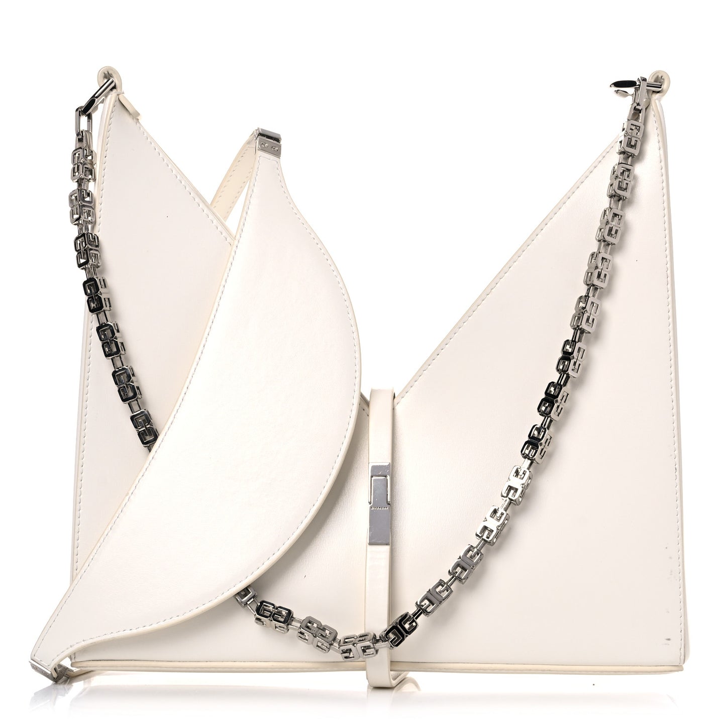 Box Calfskin Small Cut Out Shoulder Bag Ivory