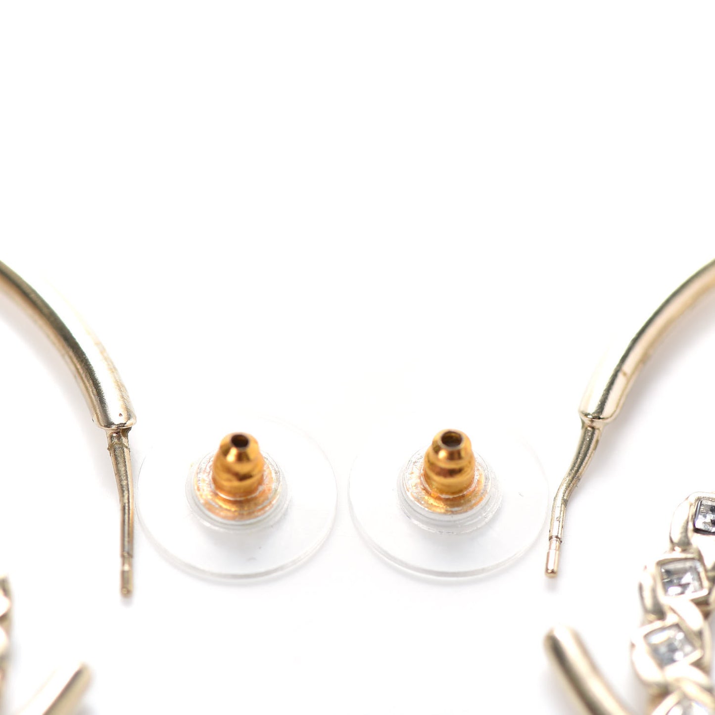 Crystal High Society CC Hoop Earrings Gold
