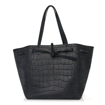 Celine Crocodile Embossed Nubuck Small Belt Cabas Phantom Navy Blue 1 of 12
