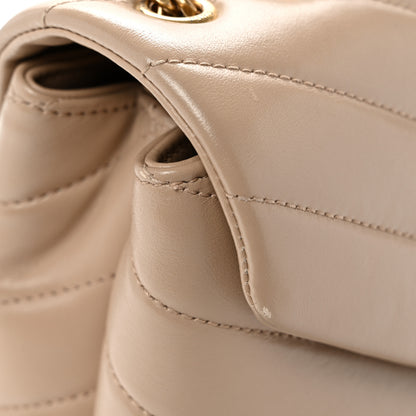Saint Laurent Calfskin Y Quilted Monogram Small Loulou Chain Satchel Dark Beige 11 of 11