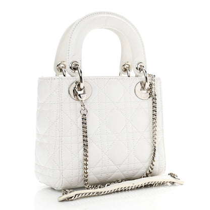 Christian Dior Lambskin Cannage Mini Lady Dior White 3 of 13