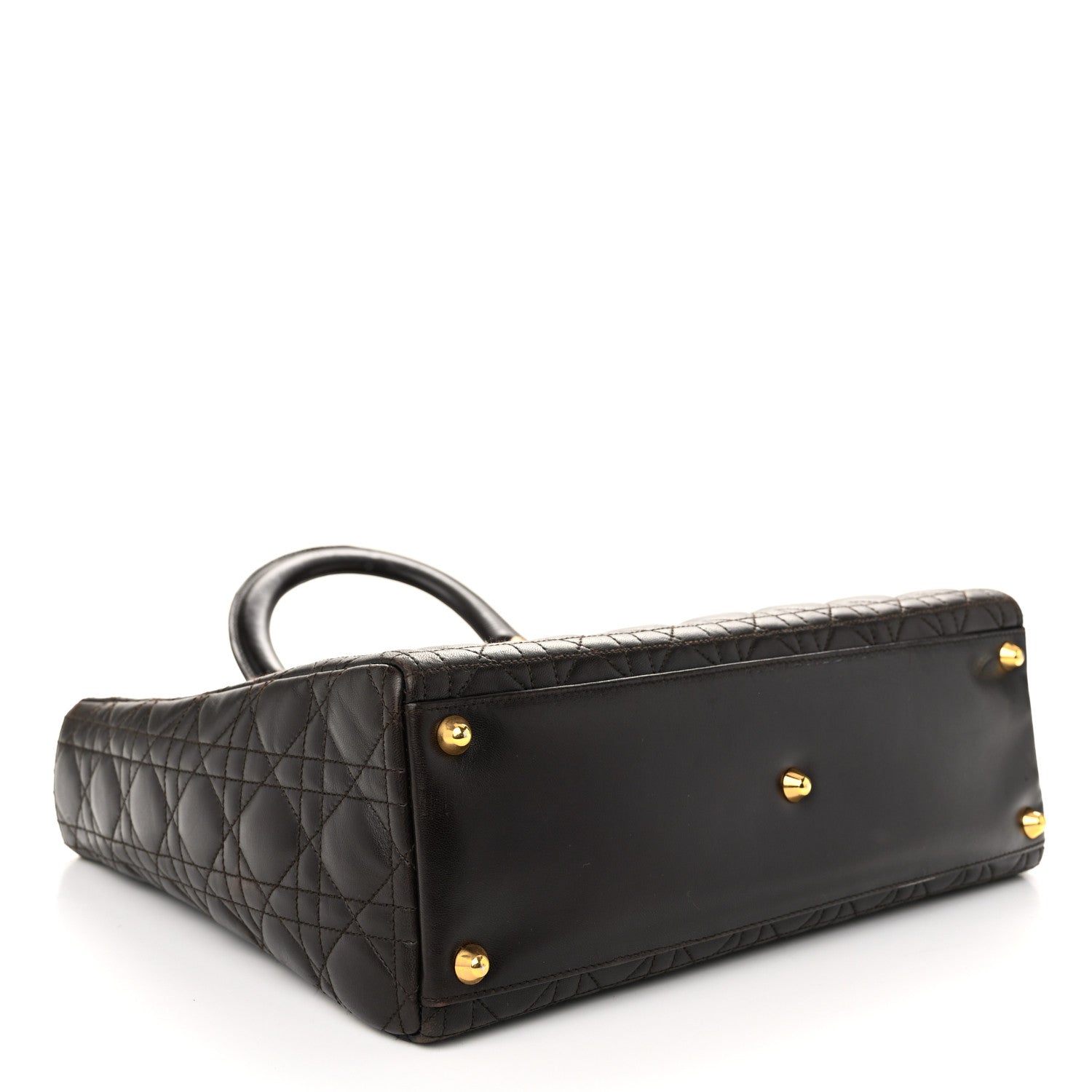 Christian Dior Lambskin Cannage Large Lady Dior Brown 4 of 10