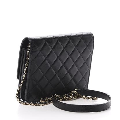 Chanel Caviar Quilted Square Wallet On Chain WOC Black 3 of 13