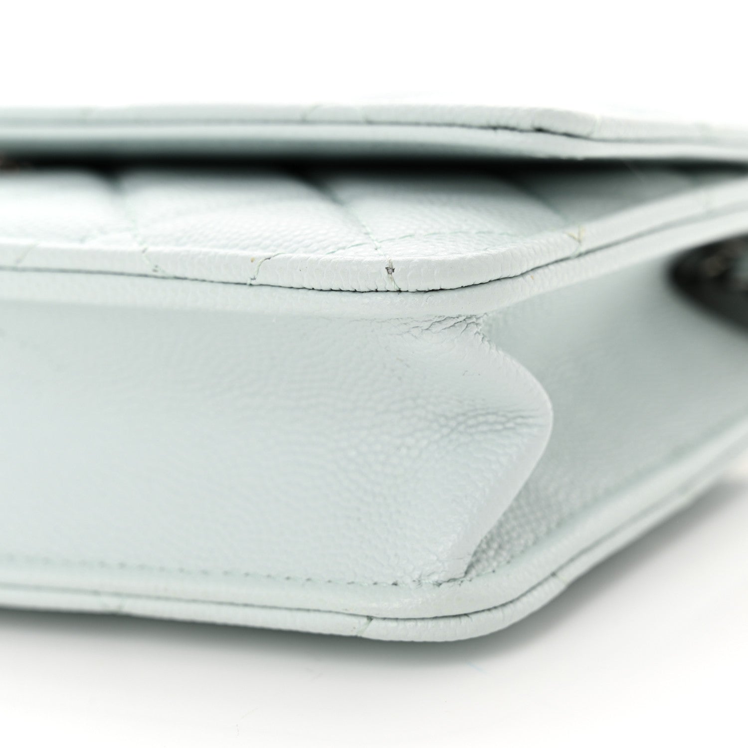 Chanel Caviar Quilted Wallet on Chain WOC Light Blue 11 of 11