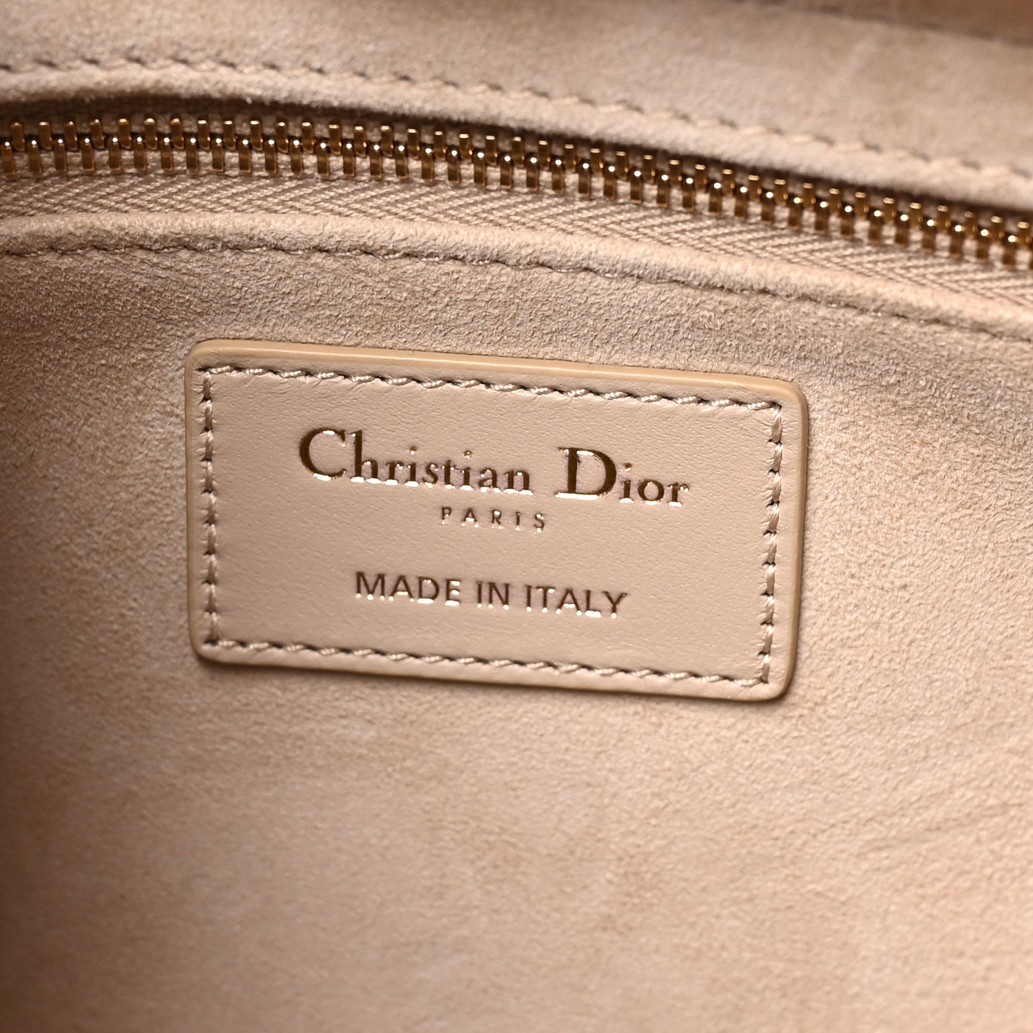 Christian Dior Lambskin Cannage Medium Lady Dior Powder Beige 6 of 9