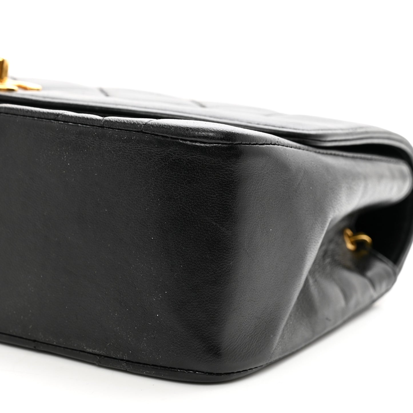Lambskin Quilted Small Single Flap Black