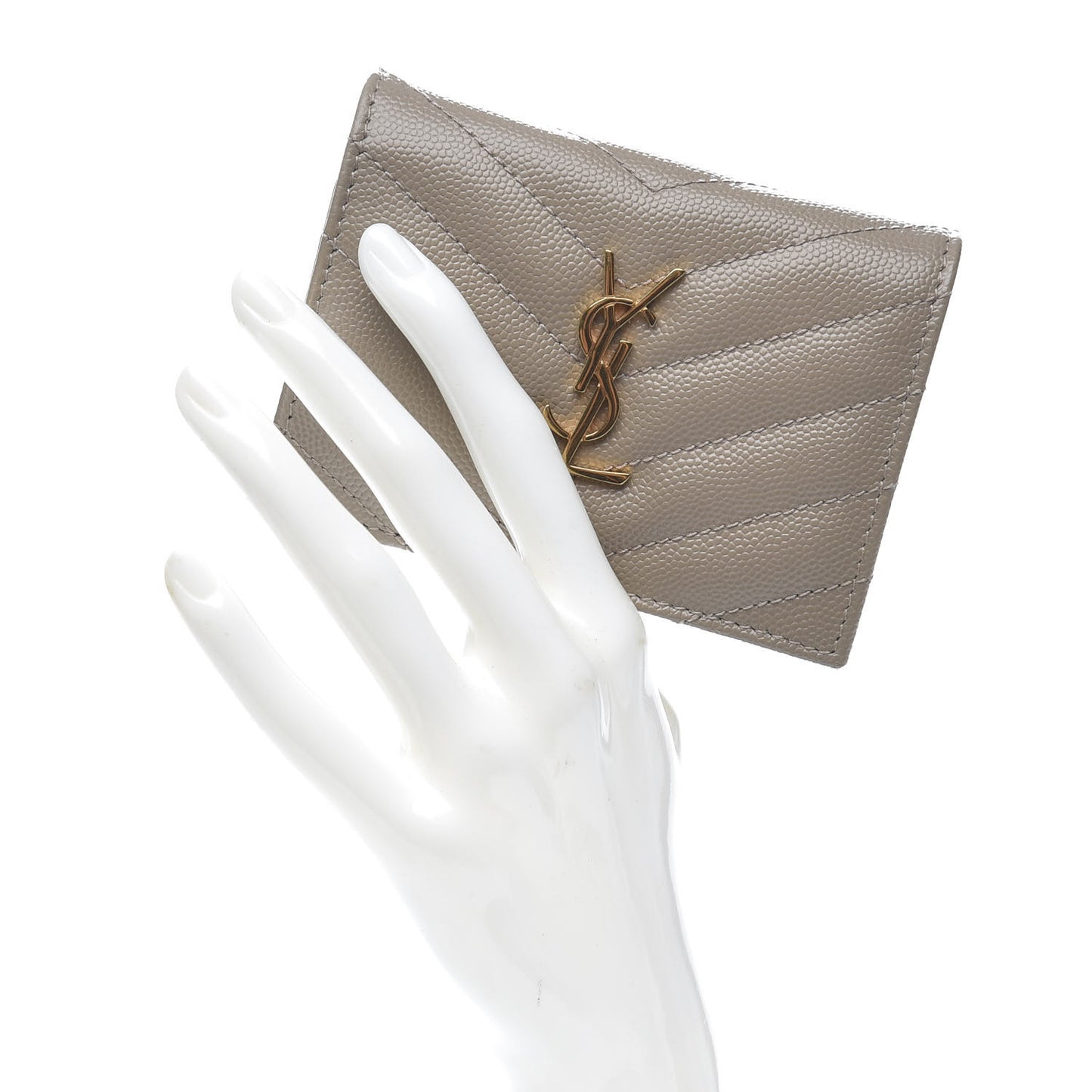 Grain De Poudre Matelasse Chevron Cassandre Card Case Fog
