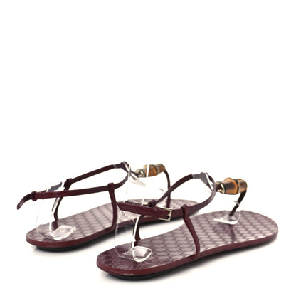 Gucci Calfskin Guccissima Bamboo Womens Susanna Sandals 39 Rosso Ancora 5 of 9