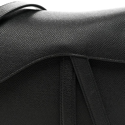Christian Dior Grained Calfskin Saddle Bag With Strap Black 8 of 11