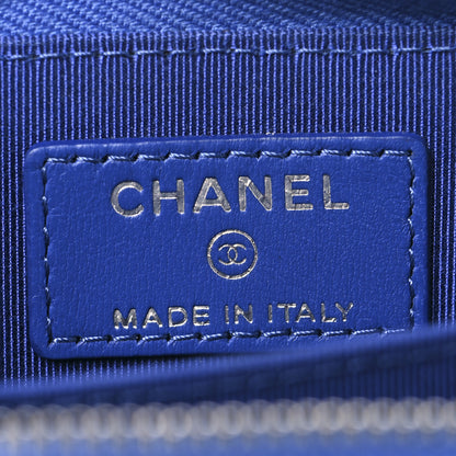 Chanel Lambskin Quilted Zip Coin Purse Blue 6 of 7