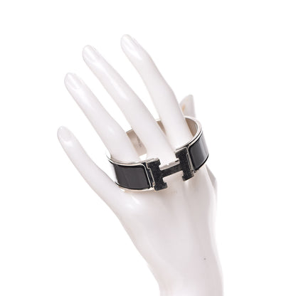 Hermes Enamel Wide Clic Clac H Bracelet PM Black 2 of 6