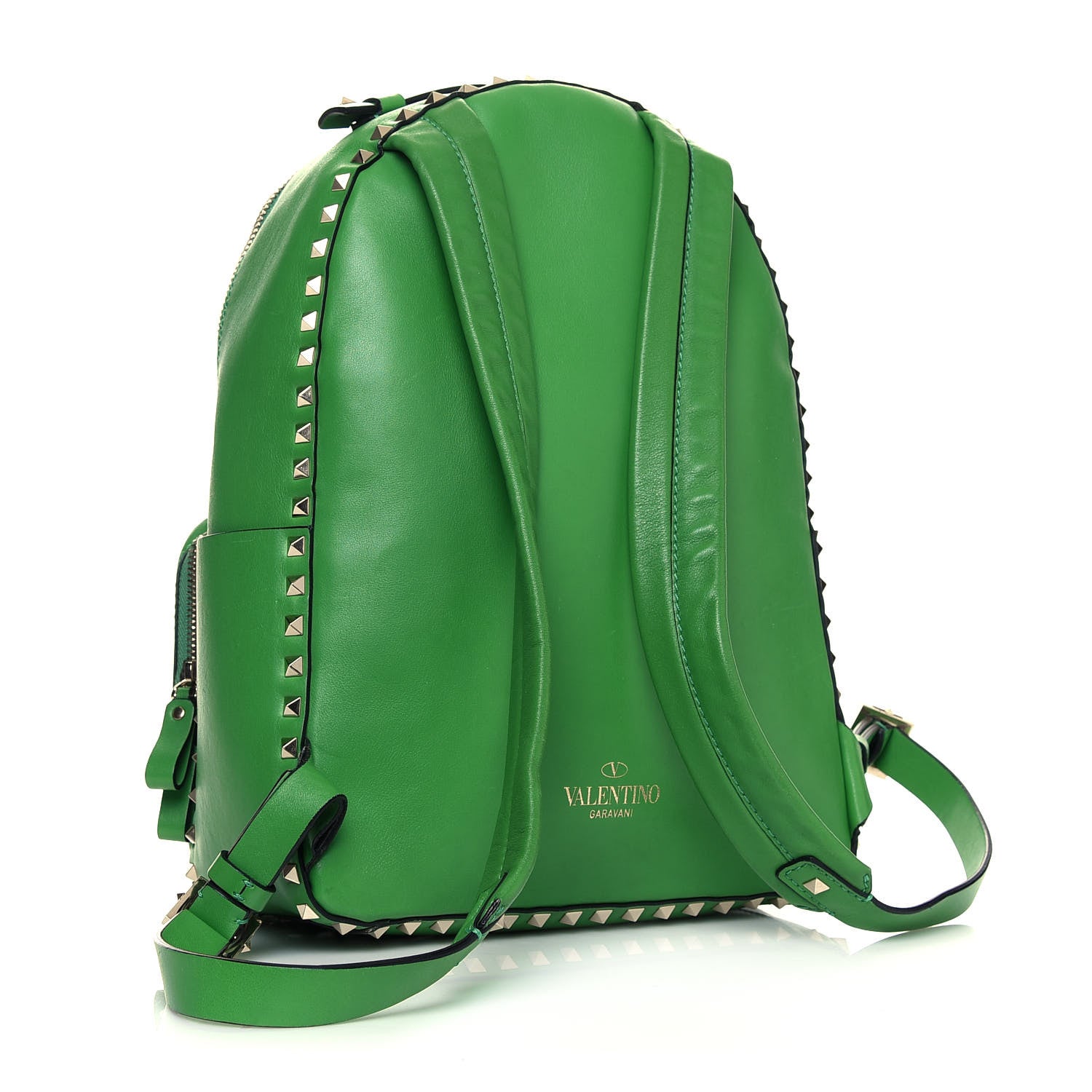 Valentino Garavani Calfskin Medium Rockstud All Over Backpack Green 2 of 20