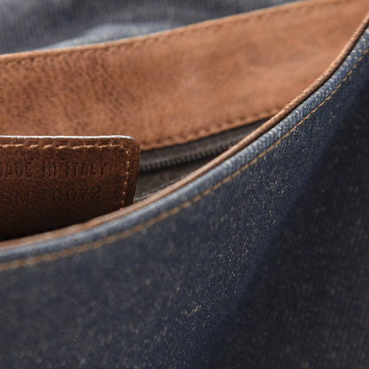 Christian Dior Denim Calfskin Street Chic Messenger Blue Brown 8 of 9