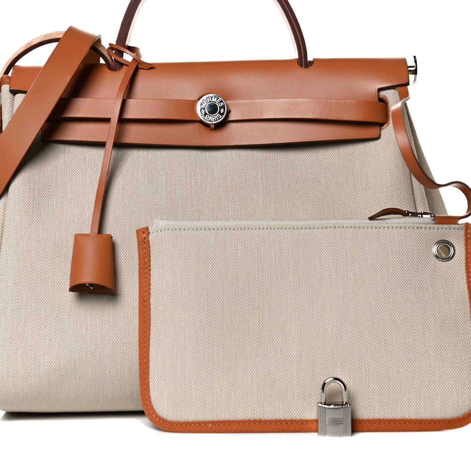 Hermes Vache Hunter Toile Herbag Zip 31 PM Trench Gold 6 of 16