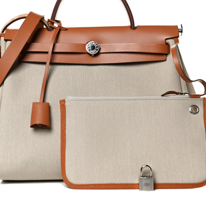 Hermes Vache Hunter Toile Herbag Zip 31 PM Trench Gold 6 of 16