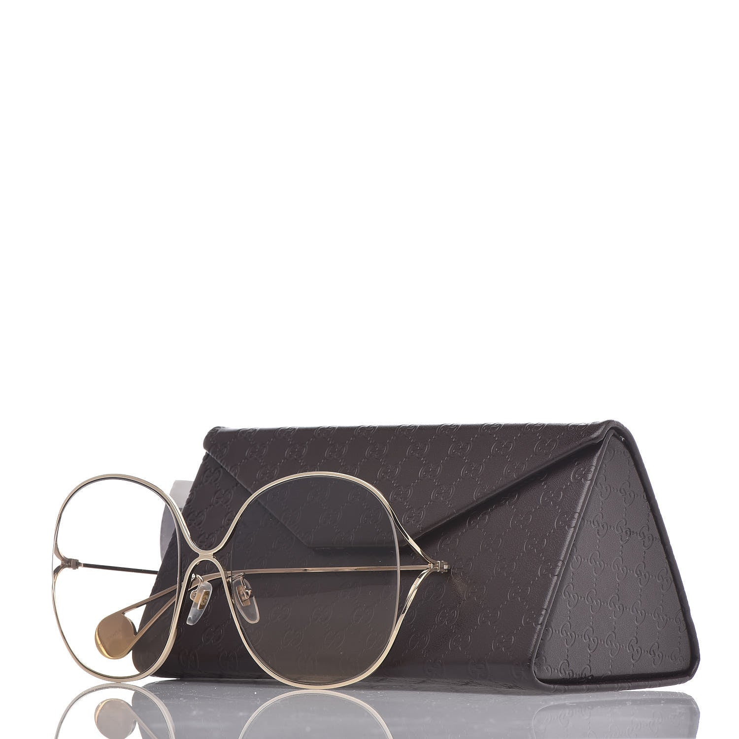 Gucci Oversized Round GG0362S Sunglasses Gold 8 of 8