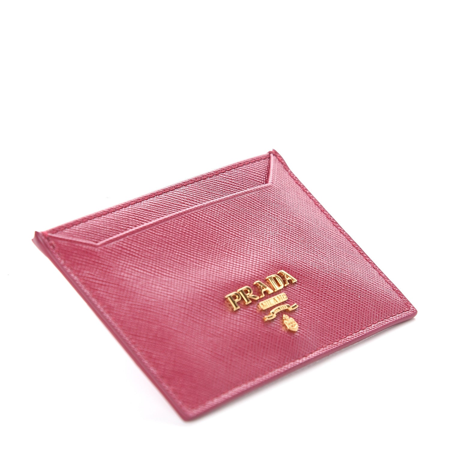 Prada Saffiano Metal Card Case Ibisco 3 of 5