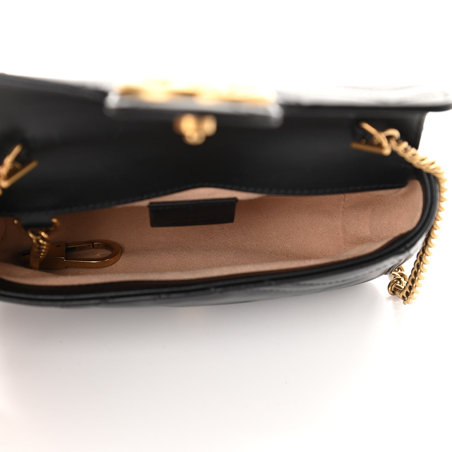 Gucci Calfskin Matelasse Super Mini GG Marmont Shoulder Bag Black 5 of 12