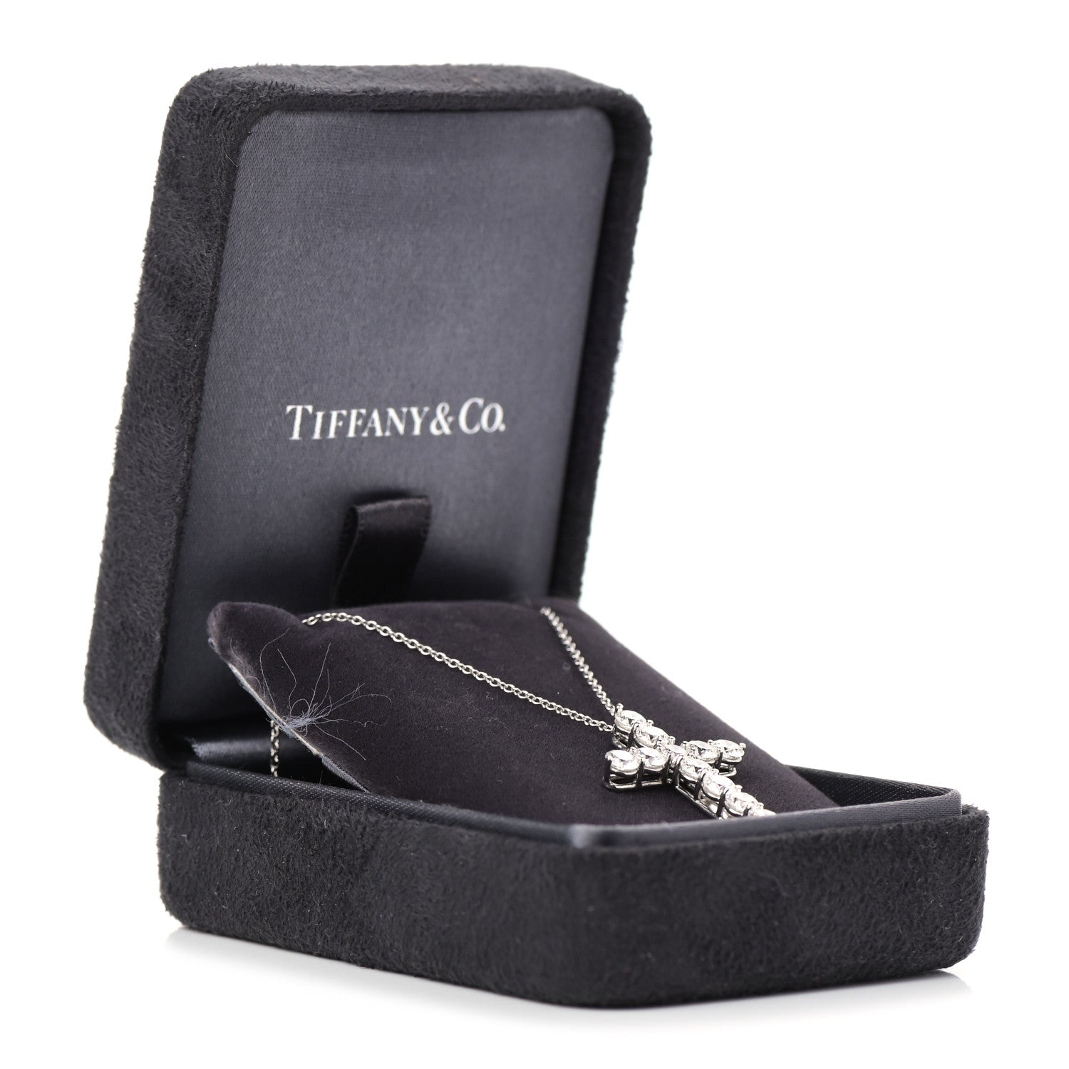 Tiffany Platinum Diamond Large Cross Pendant Necklace 7 of 7