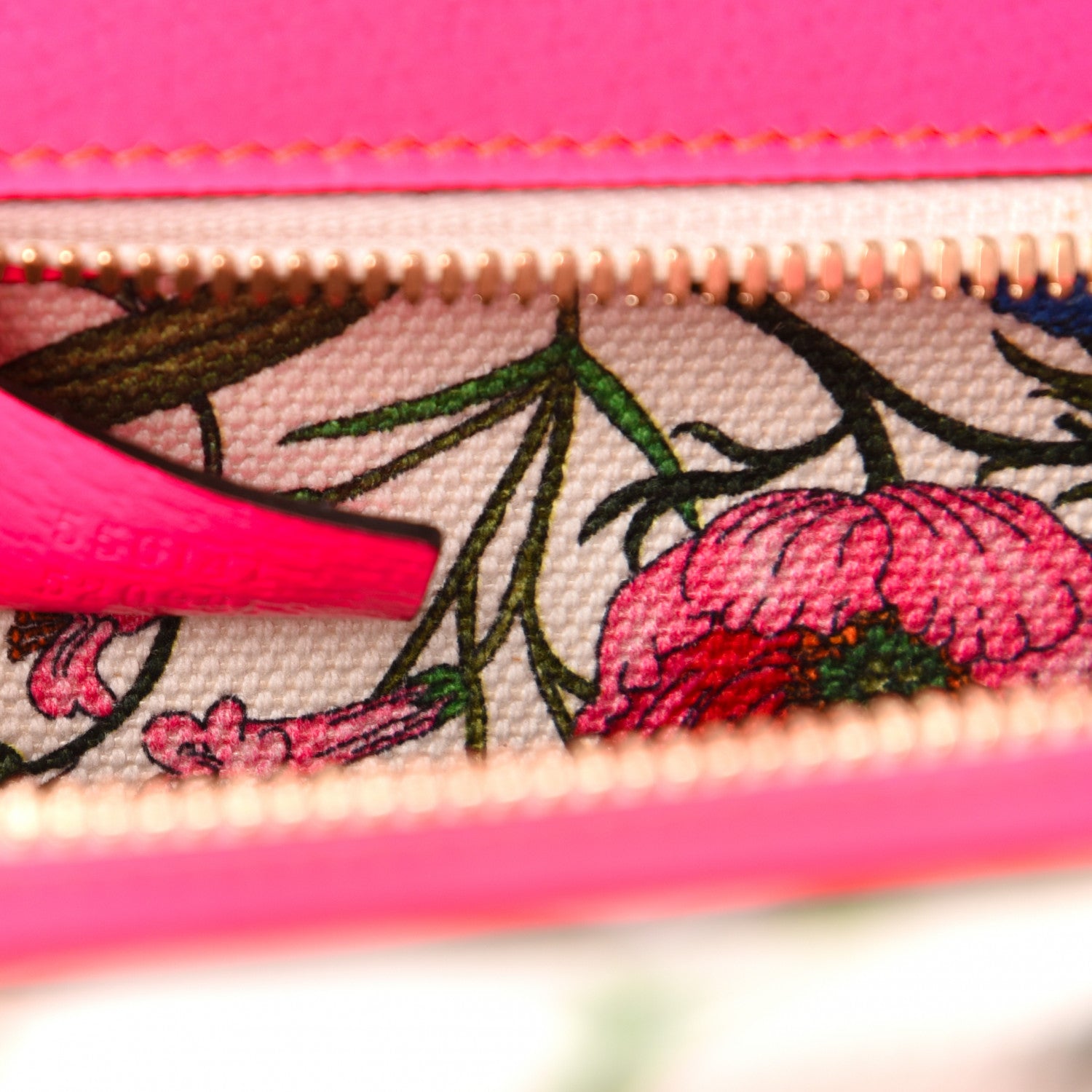 Gucci Canvas Medium Flora Tote Fuchsia 9 of 10