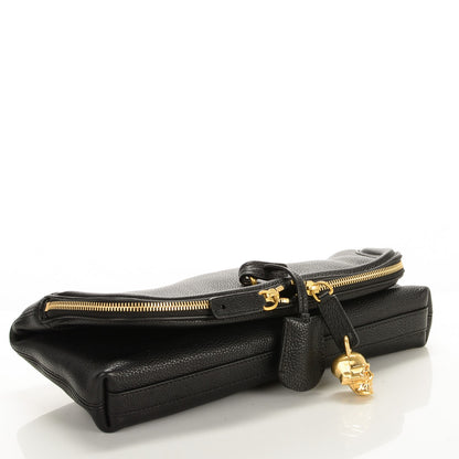 Alexander McQueen Grainy Calfskin Padlock Skull Clutch Black 4 of 7