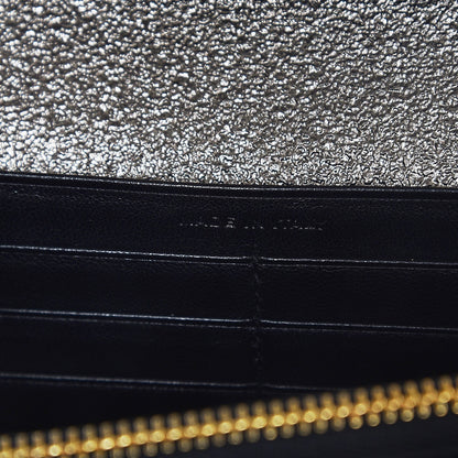 Saint Laurent Grained Metallic Calfskin Monogram Chain Wallet Gris 7 of 7