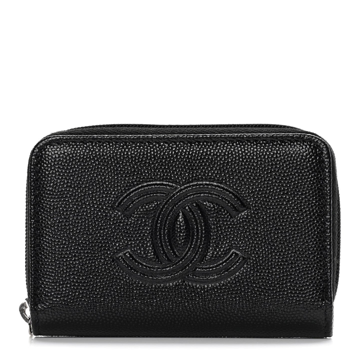 Caviar Timeless CC Zip Around Coin Purse Black