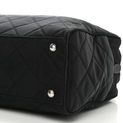 Prada Nylon Tessuto Impuntu Quilted Large Shoulder Bag Black 11 of 12