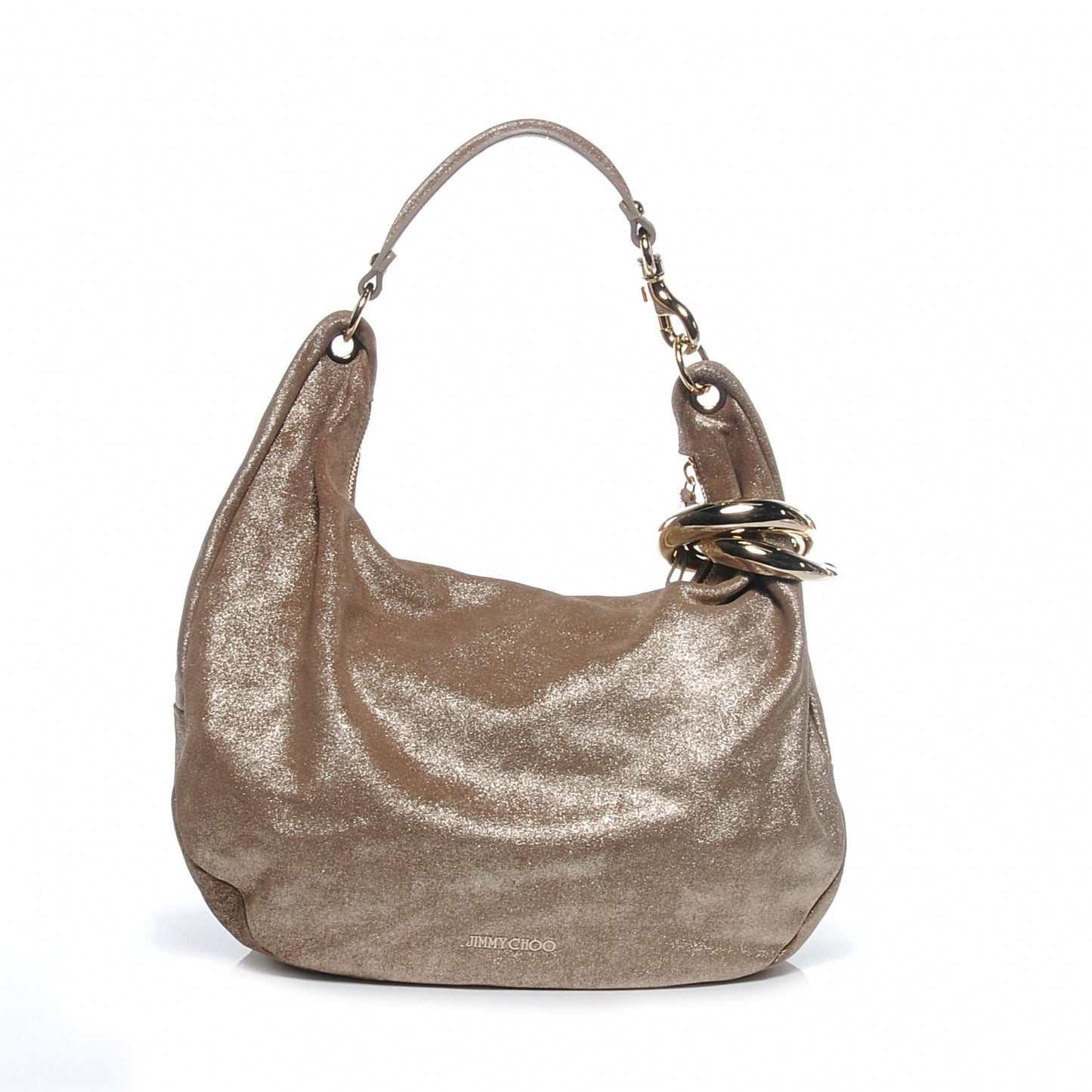 Suede Large Solar Hobo Metallic Gold