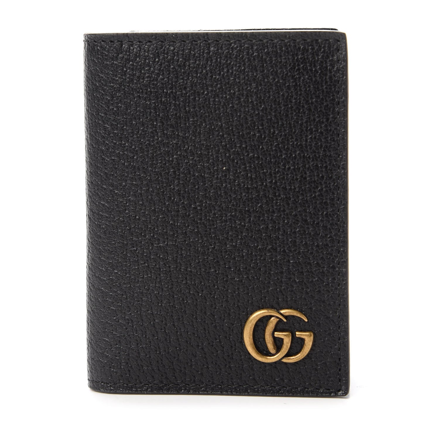 Calfskin Boar Effect GG Marmont Card Case Black